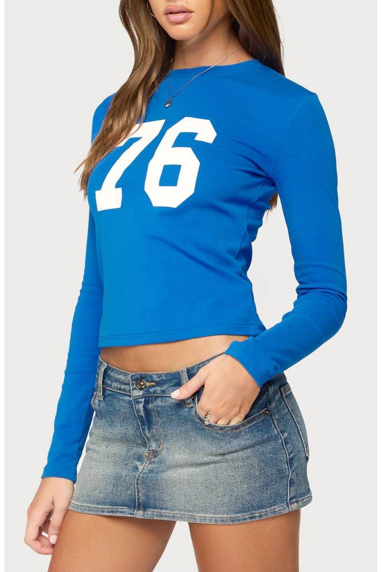 76 Stretch Cotton Graphic T-Shirt, Alternate, color, BLUE