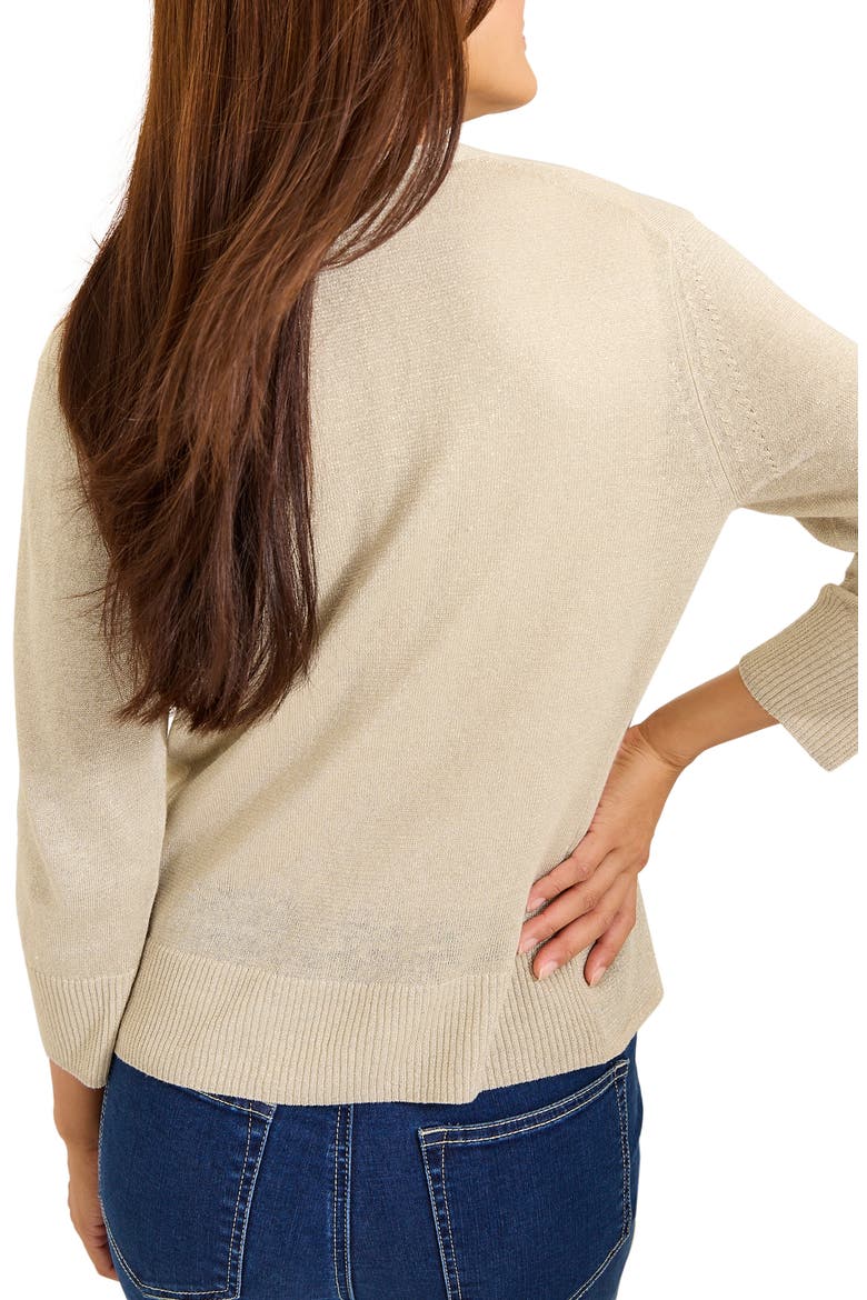 Addison Shimmer Convertible Linen Blend Cardigan, Alternate, color, SOFT GOLD