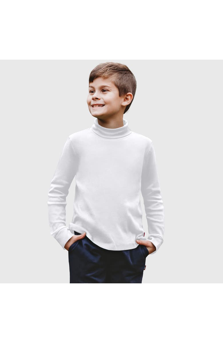 CITY THREADS Boys and Girls Soft Cotton Turtleneck, Main, color, White
