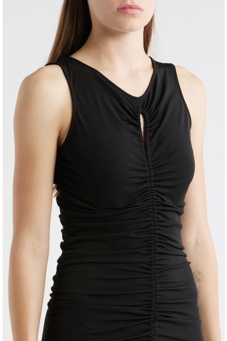Emberla Ruched Stretch Jersey Dress, Alternate, color, BLK