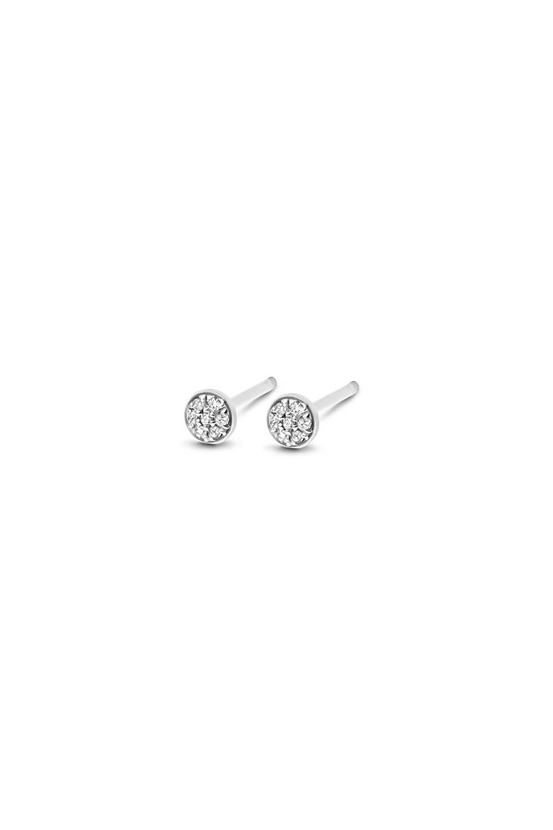 First Diamond Earrings, Main, color, White Rhodium
