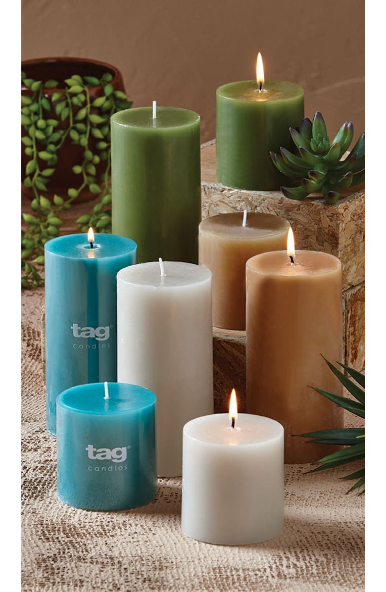 tag Elegant Color Pillar Candle for Home Decor and Ambiance, Alternate, color, Dark Yellow