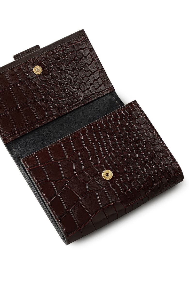 Radley Sloane Croc Embossed Leather Flapover Wallet, Alternate, color, 