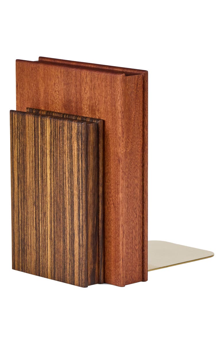 COMMUNE Stacked Wood Bookend, Alternate, color, Brown