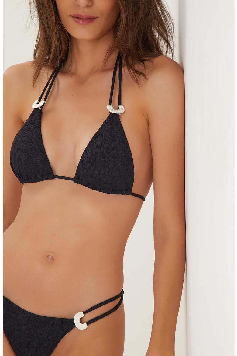 Firenze Sami Triangle String Bikini Top, Alternate, color, BLACK