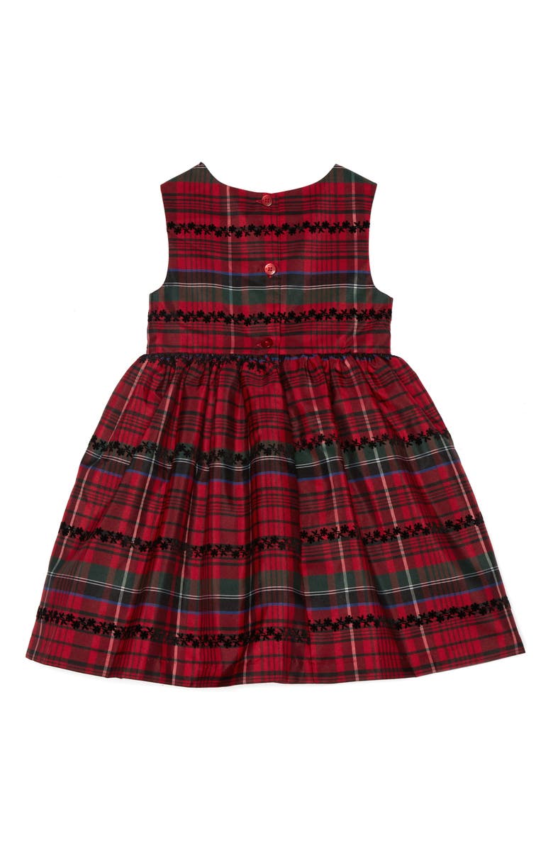 Pippa & Julie Kids' Velvet Cardigan & Plaid Dress Set, Alternate, color,