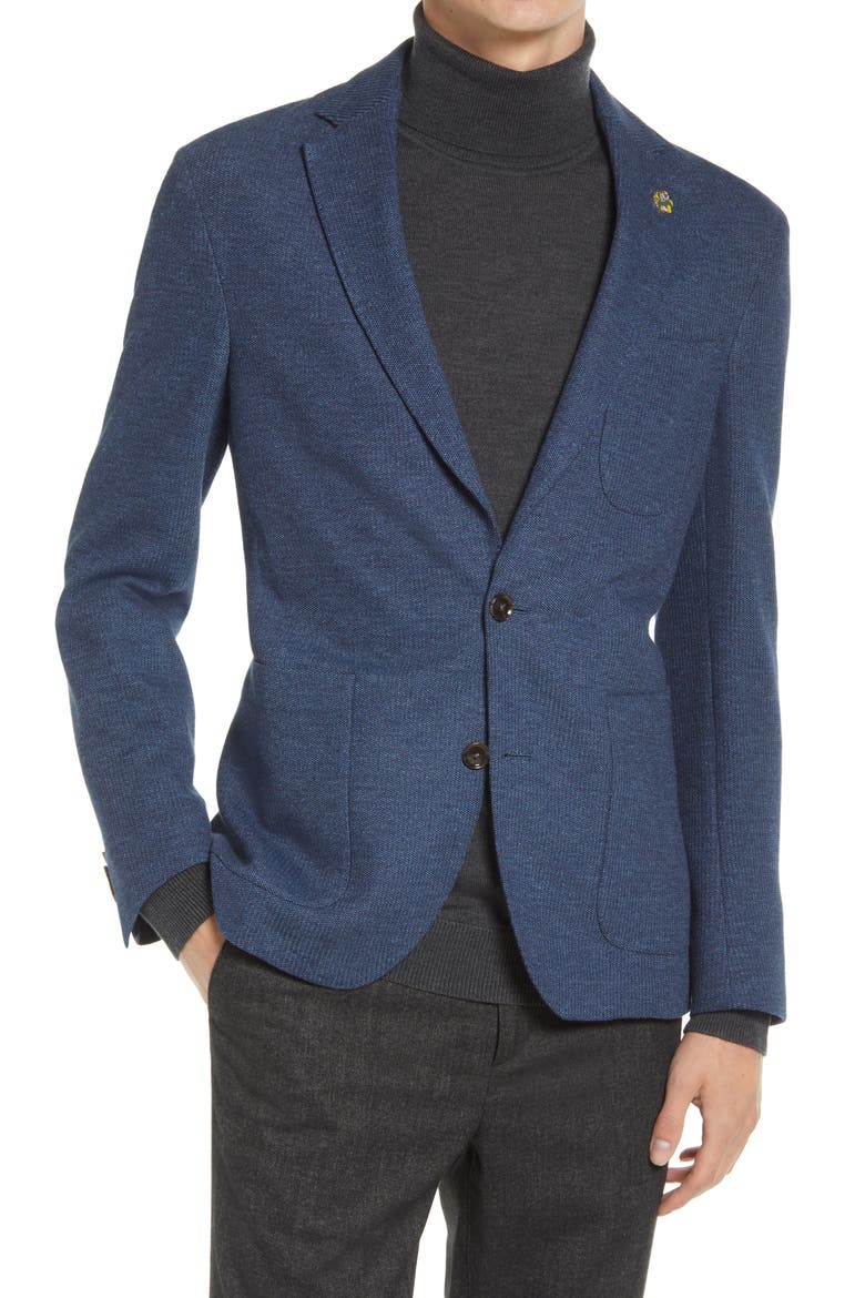 Tom Heathered Knit Sport Coat, Main, color, BLUE