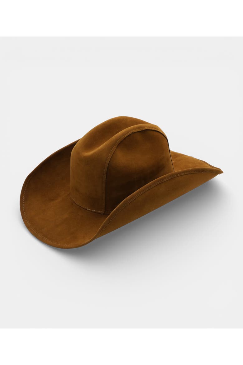 Mana Suede Leather Cowboy Hat, Main, color, BROWN