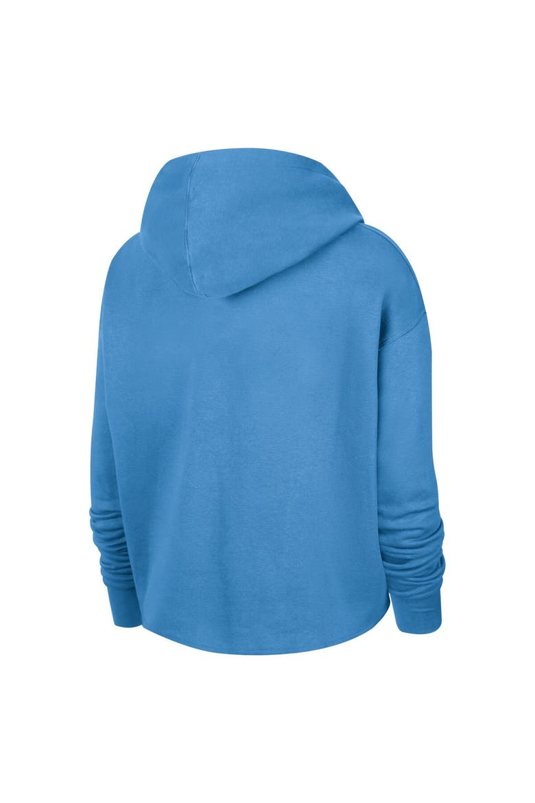 Women's Nike Powder Blue Los Angeles Lakers 2021/22 City Edition Essential Logo Cropped Pullover Hoodie, Alternate, color, Powder Blue