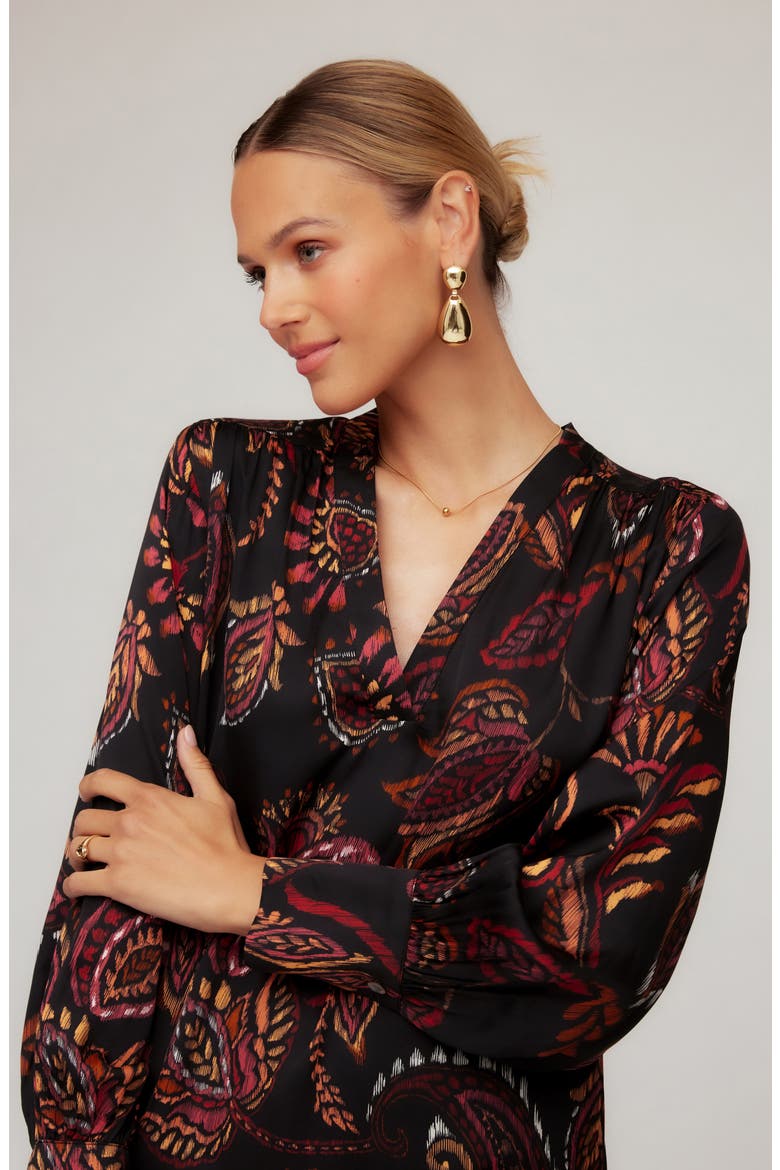 Calista Print Long Sleeve Shift Dress, Alternate, color, PAISLEY