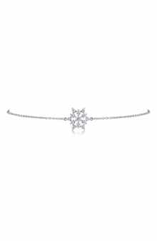 CZ by Kenneth Jay Lane Cubic Zirconia Snowflake Station Anklet