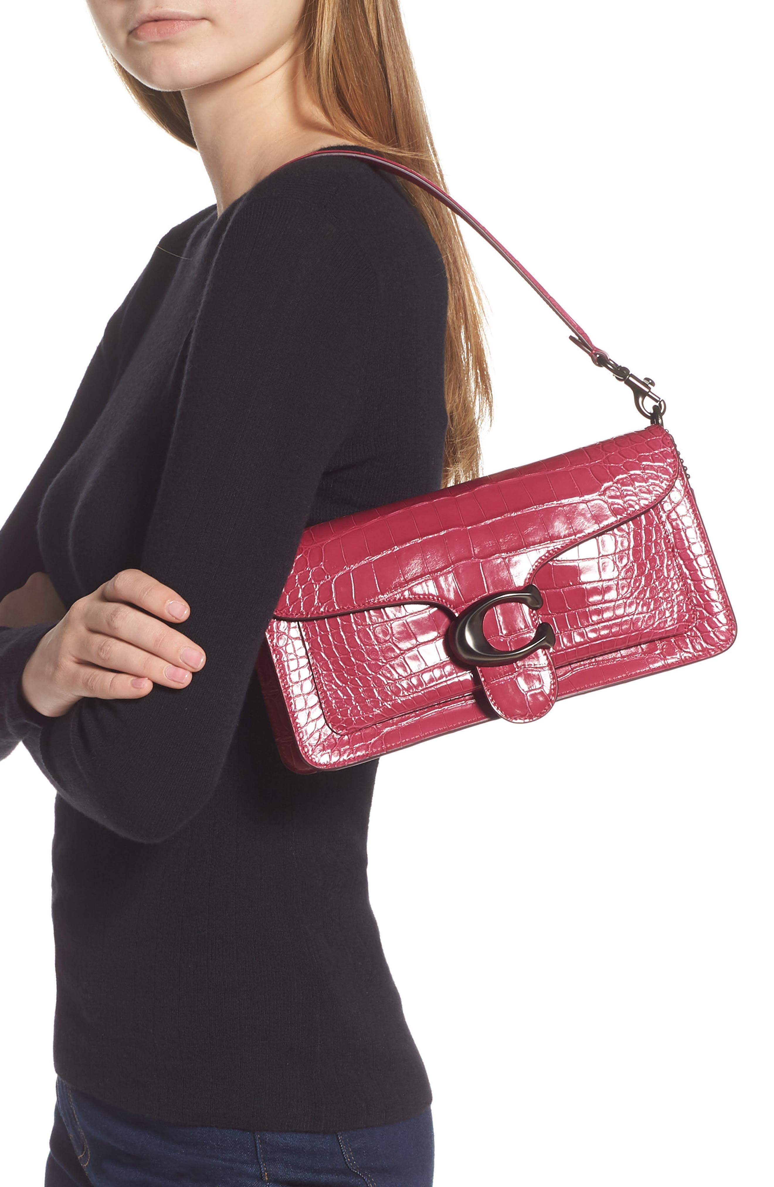 COACH Tabby 21 Genuine Alligator Crossbody Bag, Alternate, color, 