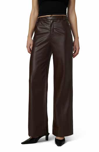 The Mia High Waist Faux Leather Wide Leg Jeans