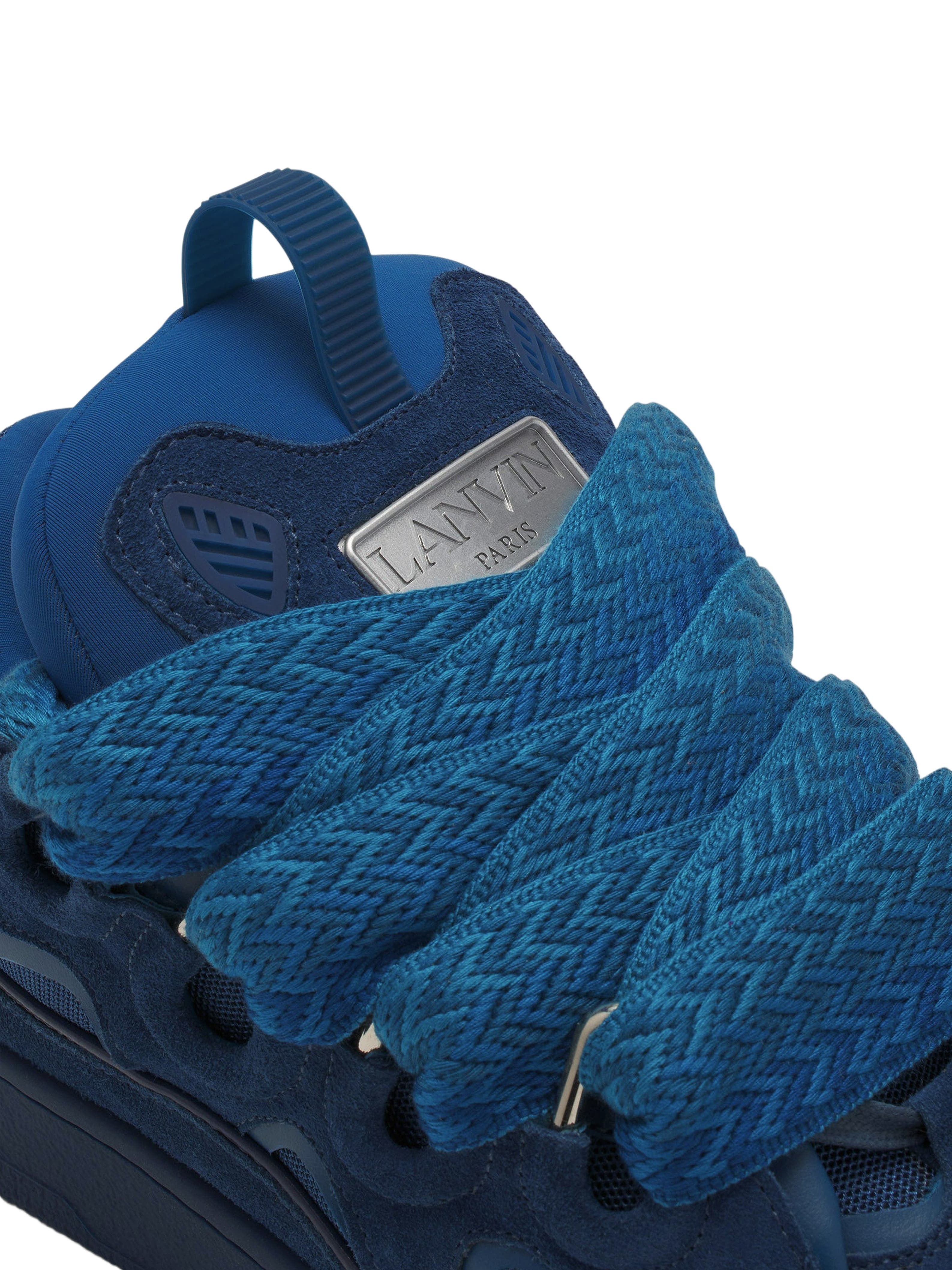 Curb Monochrome Leather sneakers, Alternate, color, Petrol Blue
