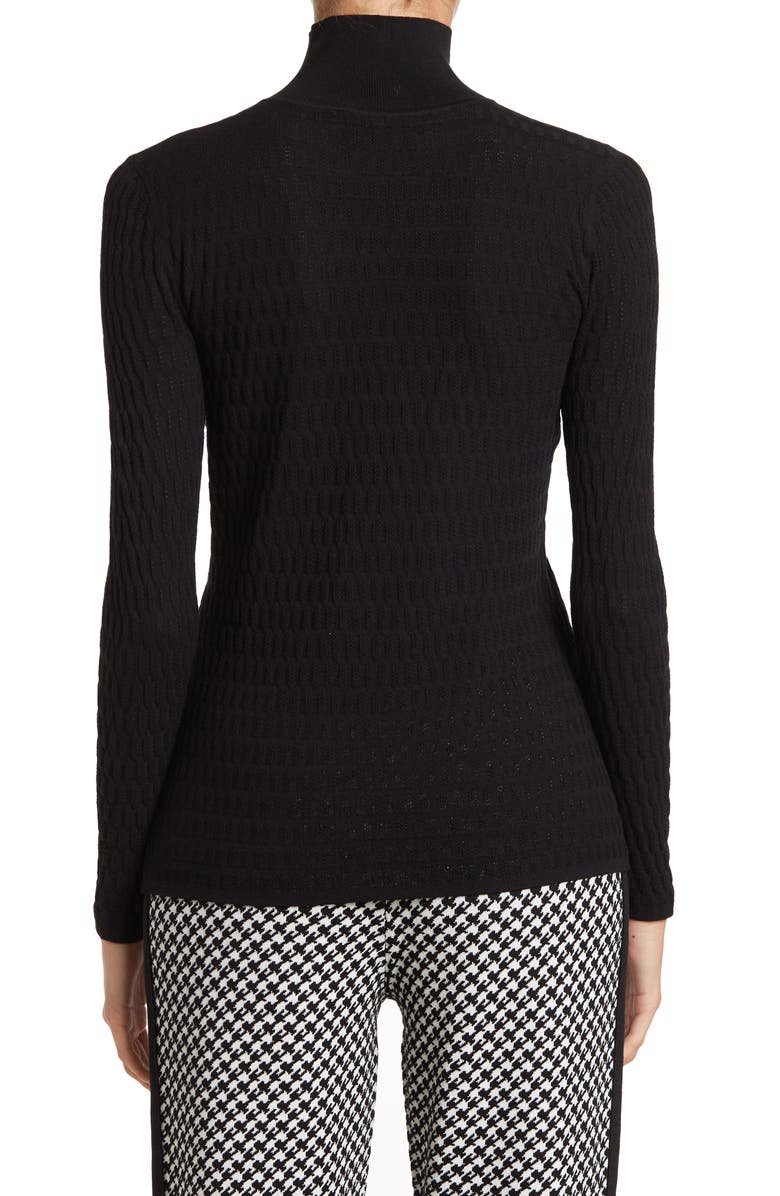 St. John Collection Mock Neck Pointelle Knit Top, Alternate, color,