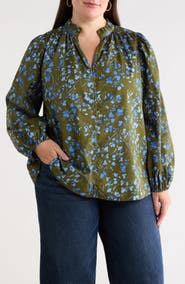 SUGARLIPS Solvay Floral Nellian Ruffle Collar Button-Up Shirt