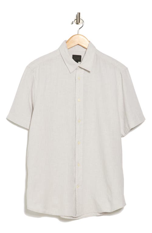14th & Union Linen & Cotton Short Sleeve Button-up Shirt In White