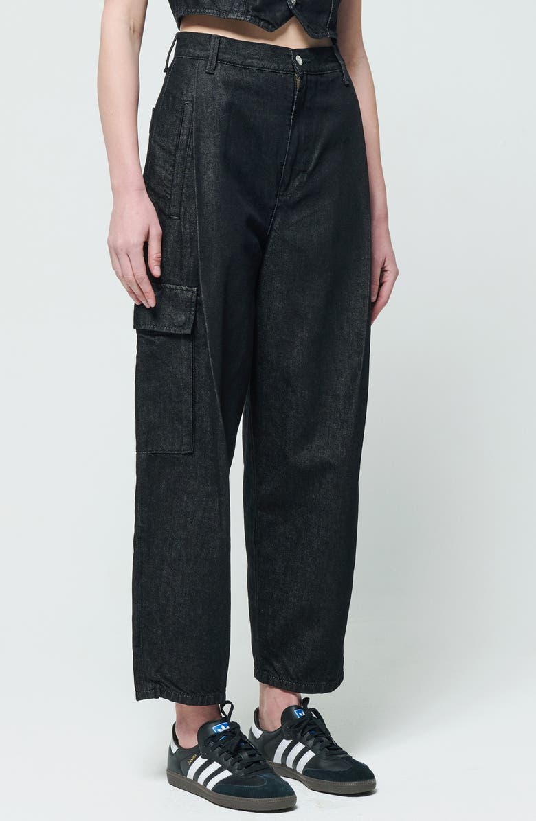 ÉTICA Lewis High Waist Pleated Ankle Cargo Jeans, Alternate, color, 