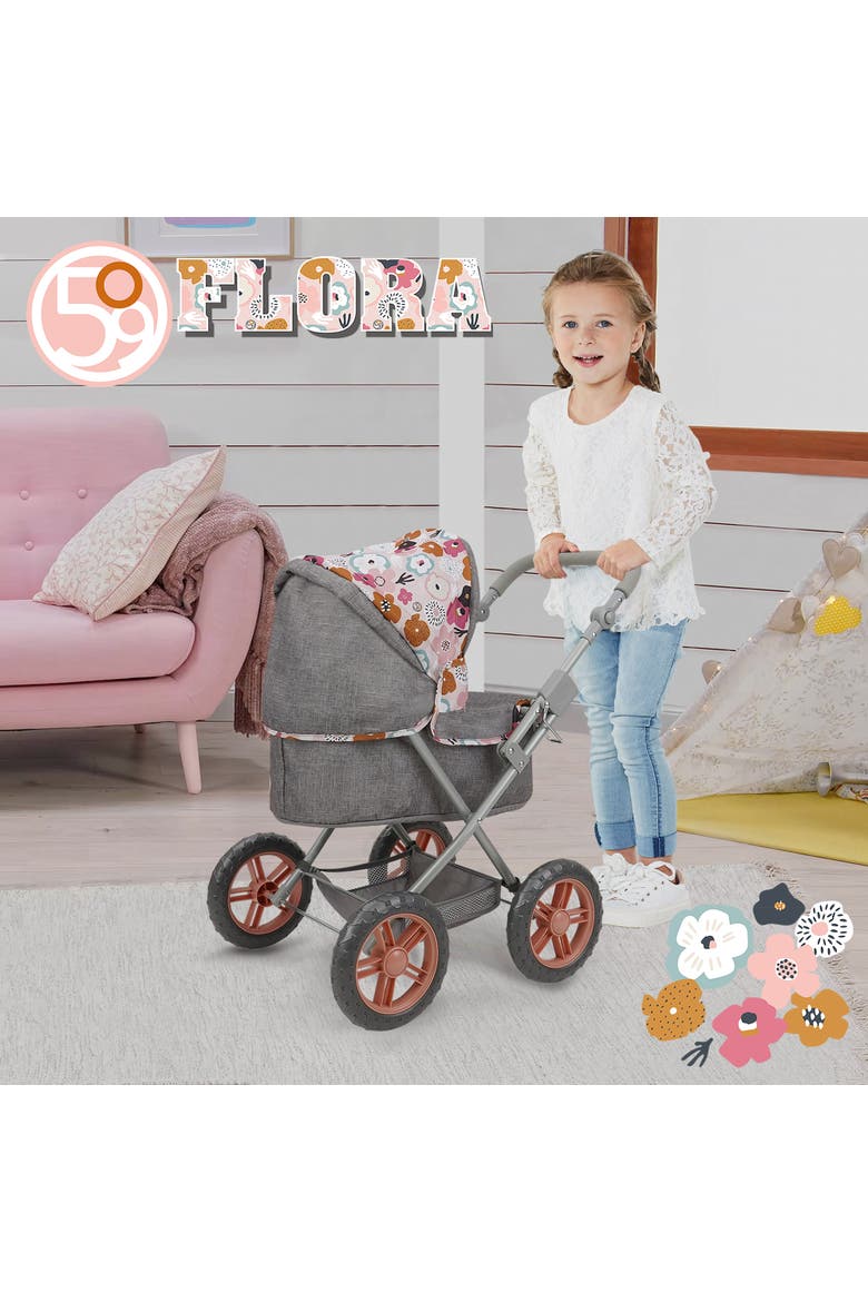 Melange Flora Amanda Doll Pram Matching Handbag, 3+, Alternate, color, Multicolored
