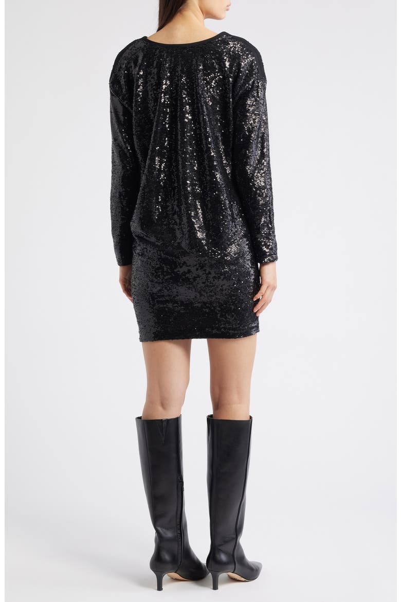 Ebiba Sequin Long Sleeve Dress, Alternate, color, BLK