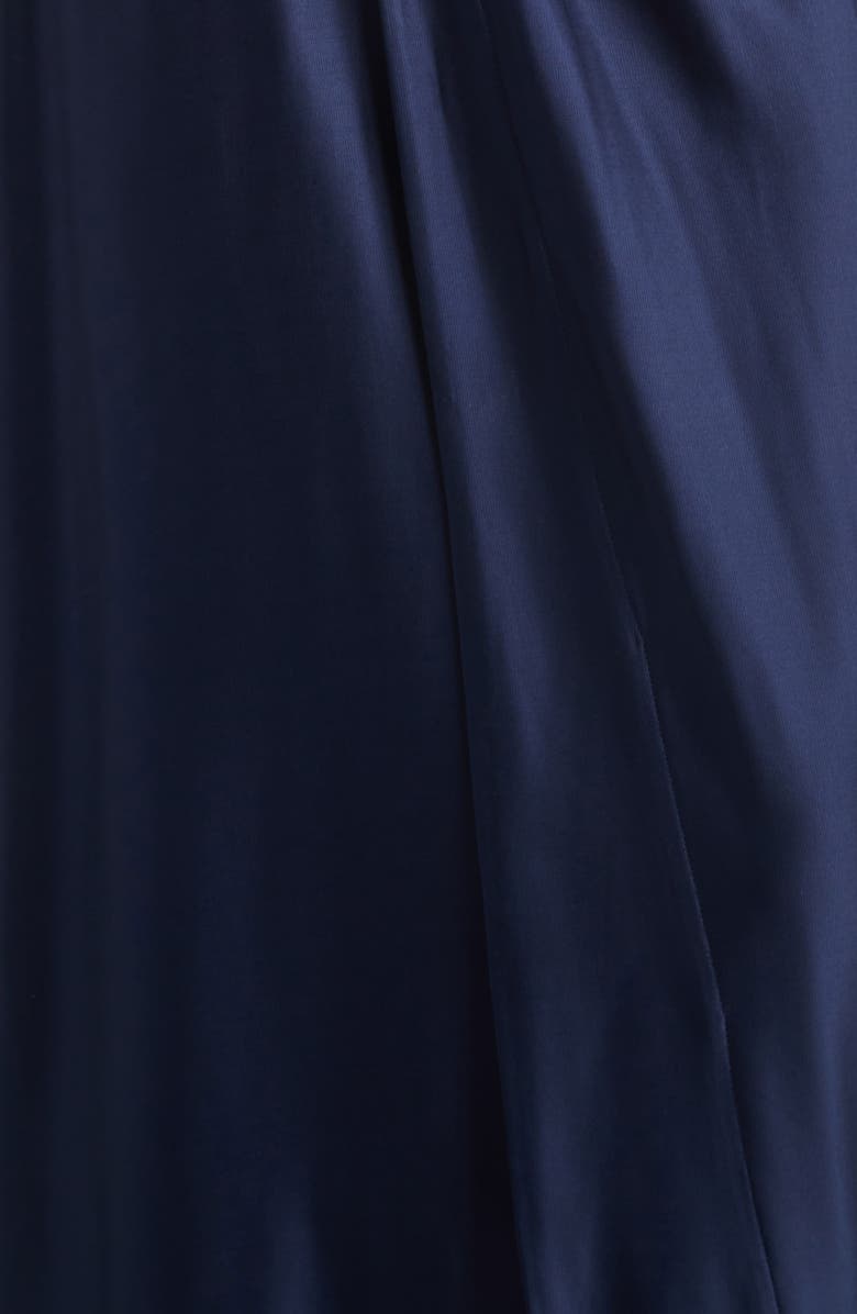 Rabanne Pierced Asymmetric Jersey Midi Skirt, Alternate, color, Deep Navy