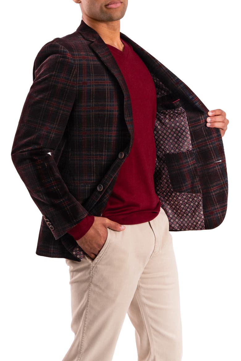 Brown Plaid Corduroy Sport Coat, Alternate, color, BROWN