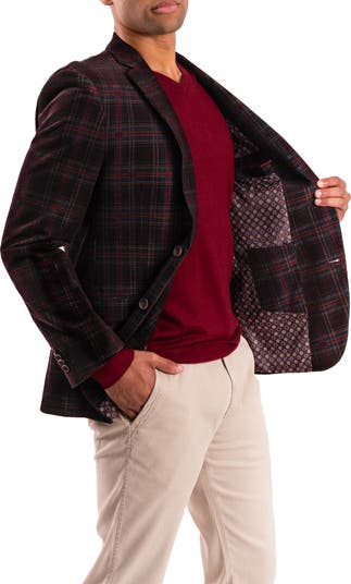 Brown Plaid Corduroy Sport Coat