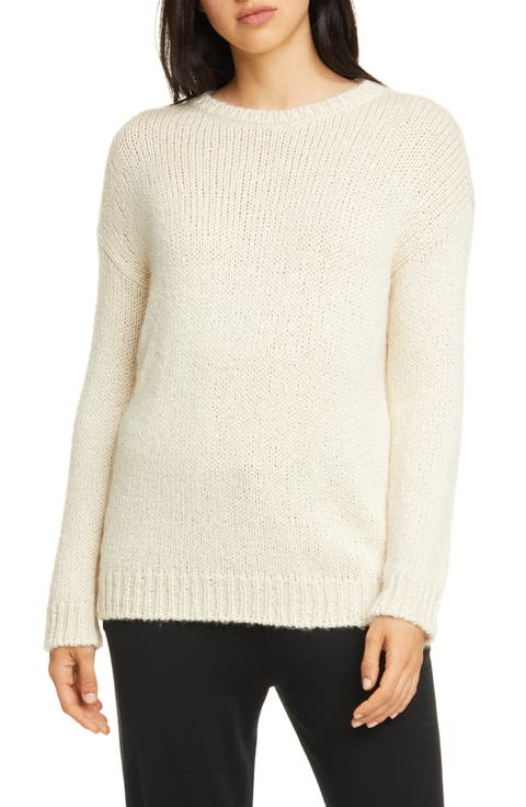 Wool Blend Crewneck Box Top Sweater