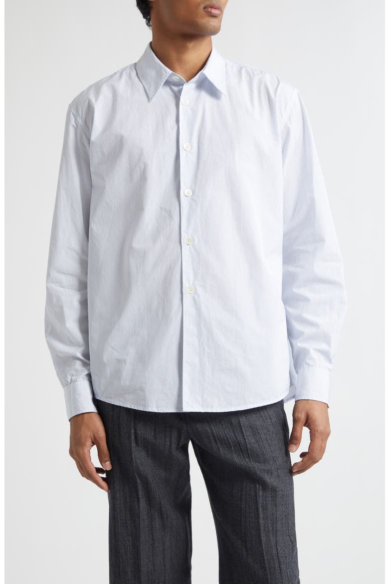 Beyond Stripe Cotton Poplin Button-Up Shirt, Main, color, DINER PINSTRIPE SUPER POPLIN