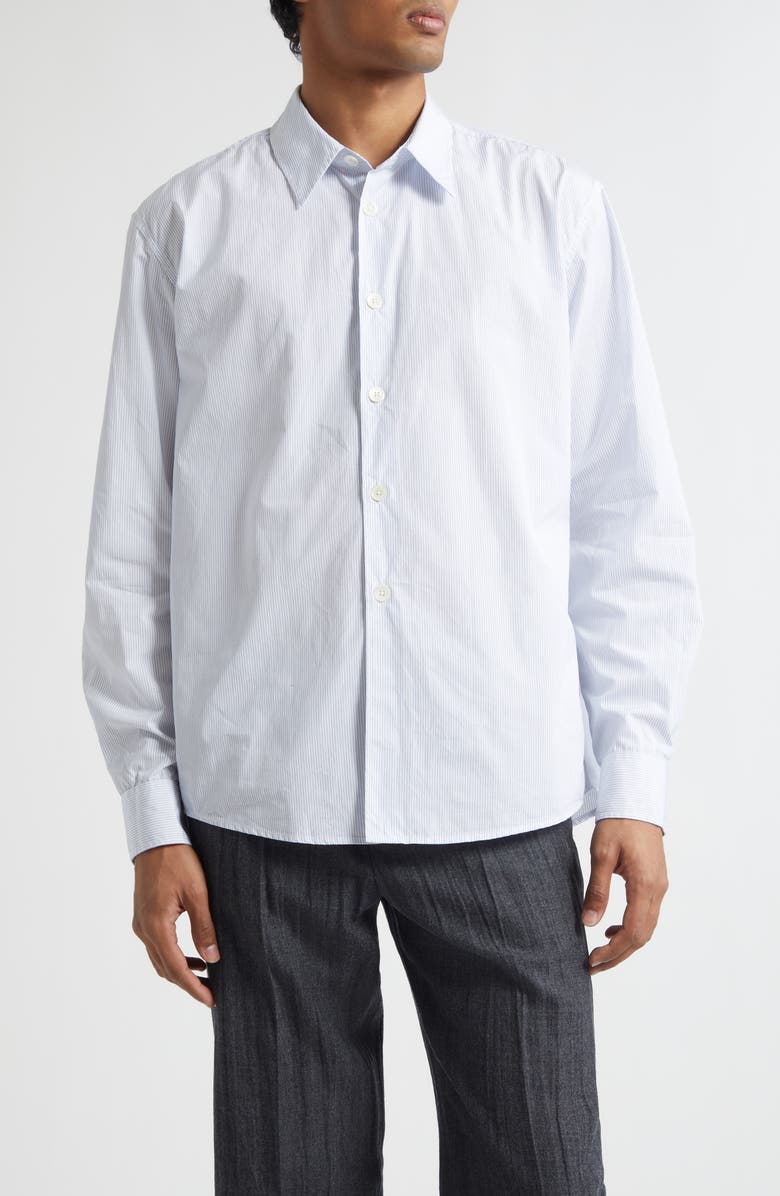 OUR LEGACY Beyond Stripe Cotton Poplin Button-Up Shirt, Main, color, Diner Pinstripe Super Poplin