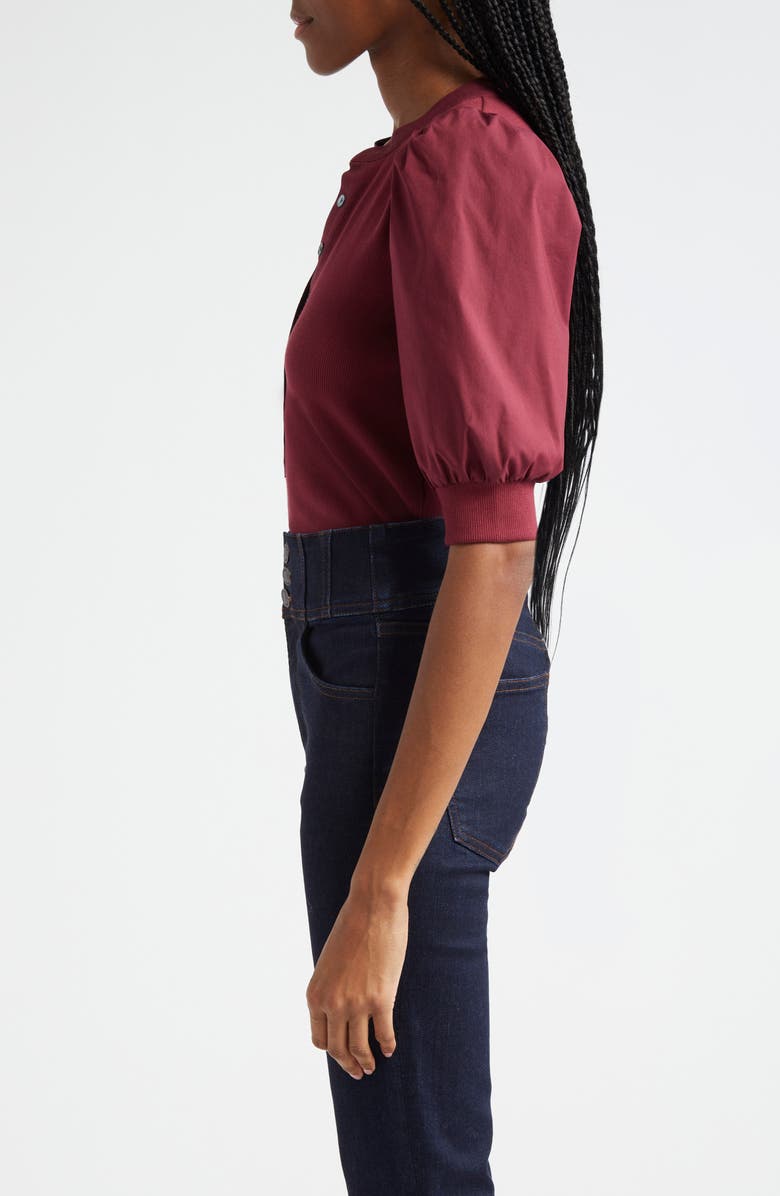 Veronica Beard Coralee Front Button Blouse, Alternate, color, Wine