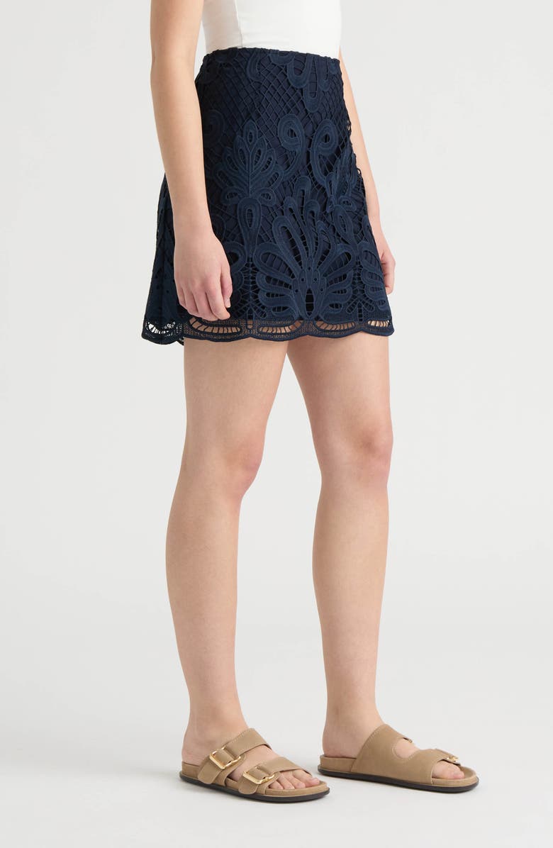 NVLT Lace Miniskirt, Alternate, color, Navy