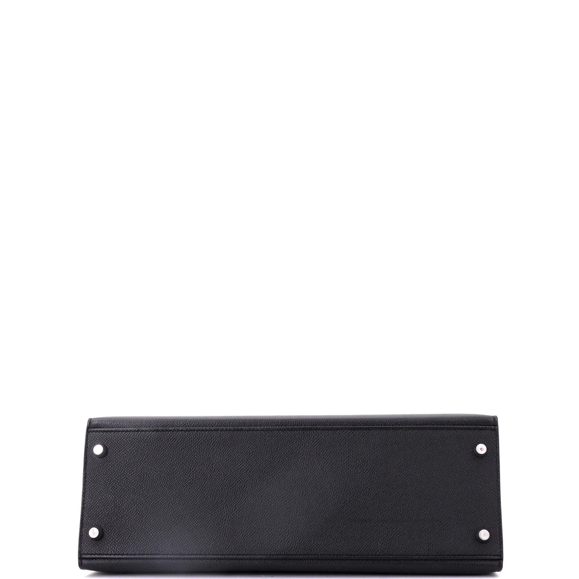 Pre-Owned Hermes Kelly Handbag Black Epsom with Palladium Hardware 32, Alternate, color, 