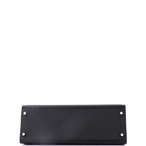 Pre-owned Hermes Hermes Kelly Handbag Black Epsom With Palladium Hardware 32 In Black