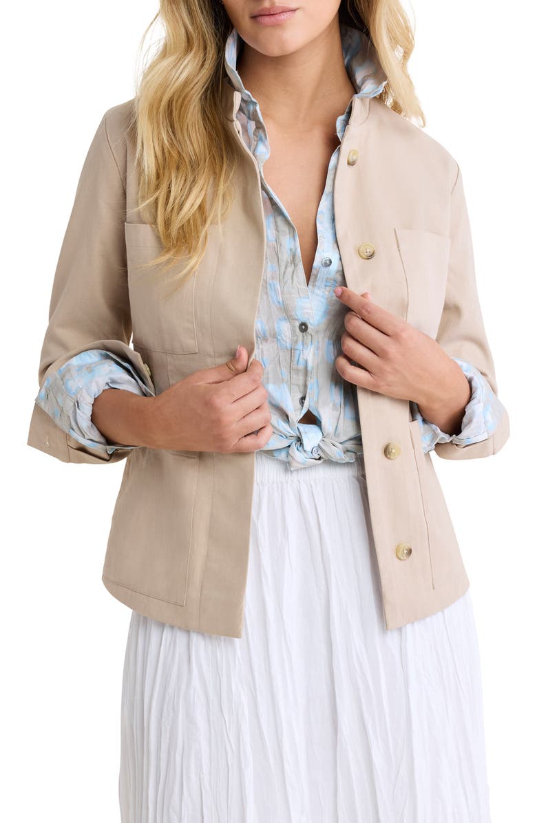 nz BY NIC AND ZOE Twill Barn Jacket, Main, color, White Pepper