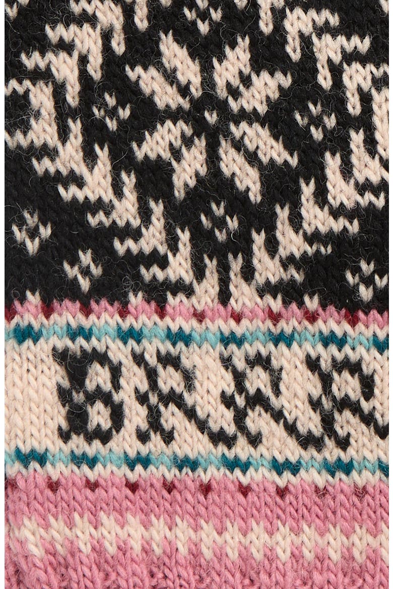 Fleece Lined Nordic Wool Mittens, Alternate, color, BLACK