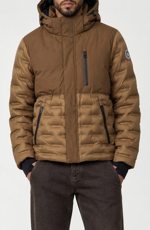 Dawson Mixed Media Hooded Puffer Jacket