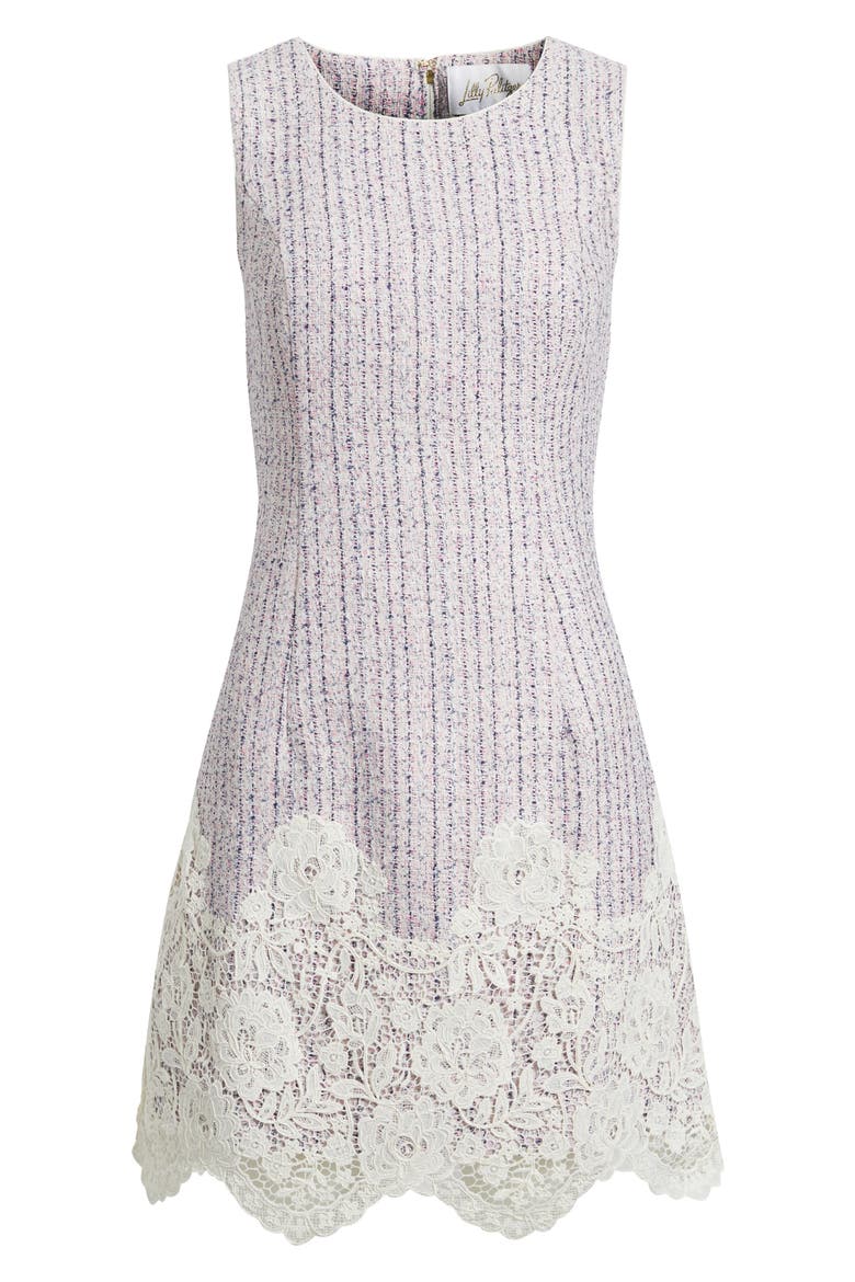 Sharone Lace Bouclé Sheath Dress, Alternate, color, PINK BLISS BLUSHING BOUCLE