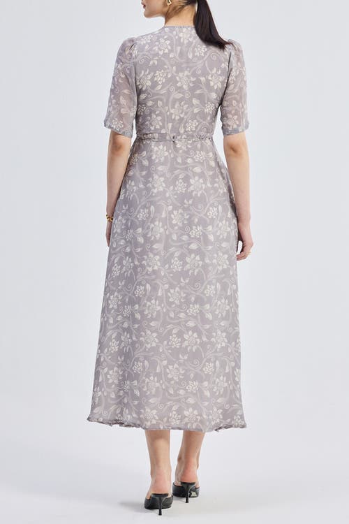 Reistor Maxi Wrap Floral Dress In Vintage Vines In Vintage Vines