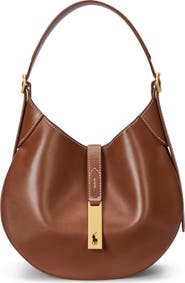 Polo Ralph Lauren Small Polo ID Leather Shoulder Bag