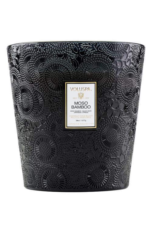 Voluspa Moso Bamboo Three-wick Hearth Candle In Blue