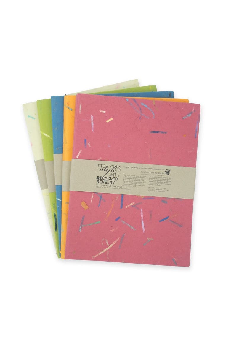 Sustainable Threads Double Photo Frames Handmade Upcycled Tree-Free Paper - Set of 5, Main, color, Strokes