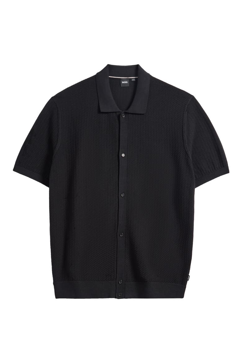 Iseppo Short Sleeve Cardigan, Main, color, BLACK