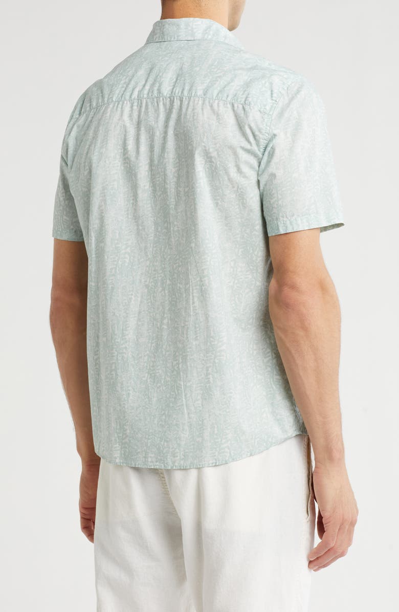 WESTZEROONE Hugo Short Sleeve Cotton Button-Up Shirt, Alternate, color, Light Green