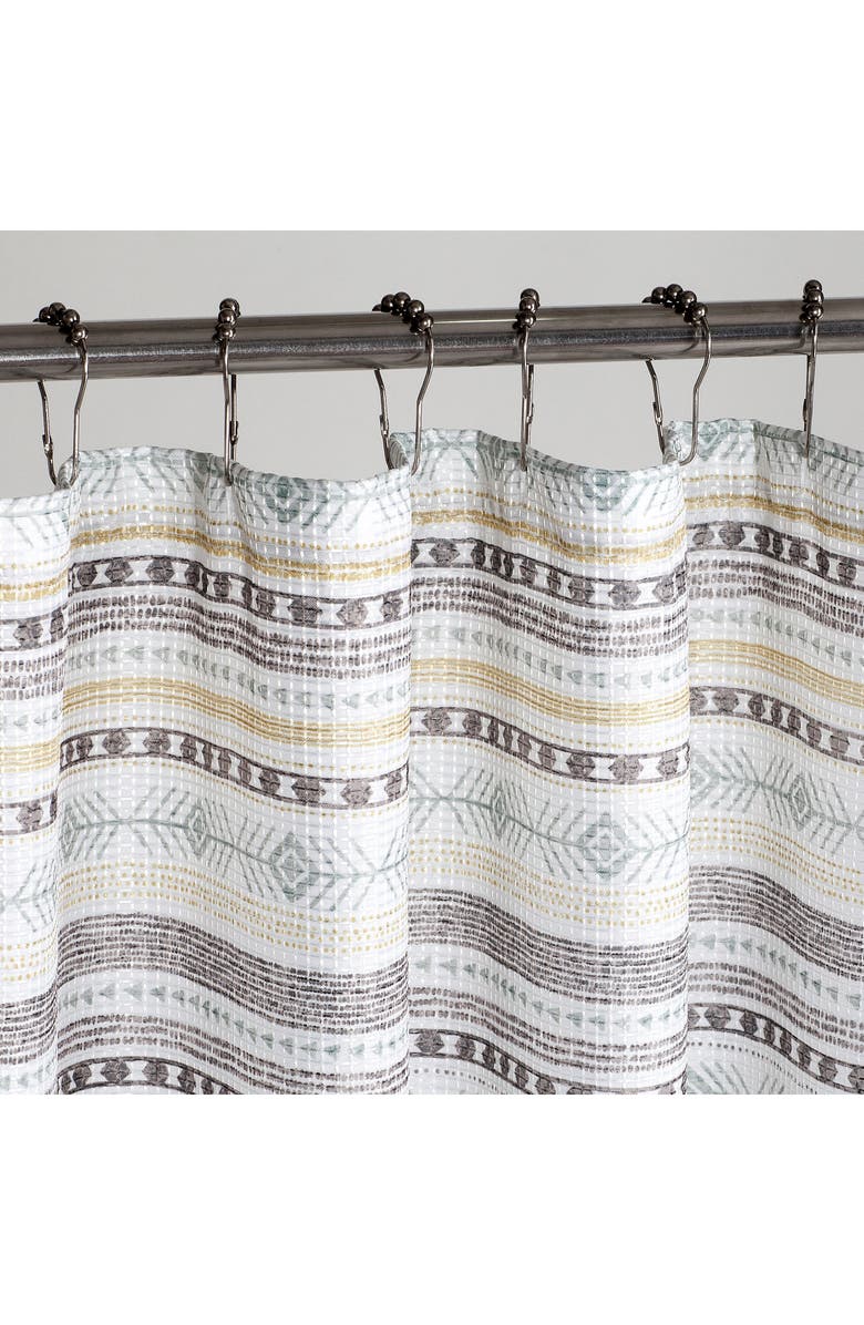 DAINTY HOME Geometric Textured Shower Curtain, Alternate, color, Multi