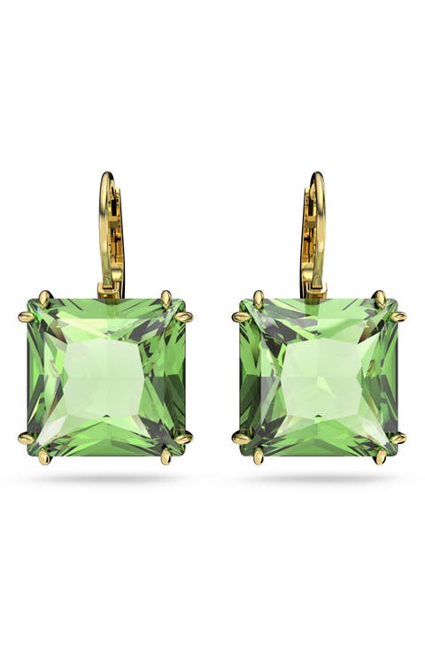 Millenia Square Crystal Drop Earrings