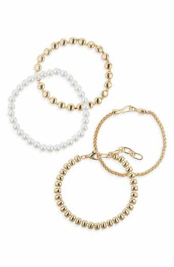 Cara Set of 4 Faux Pearl & Chain Bracelets