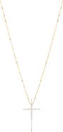 LANA Pointed Diamond Cross 14K Gold Pendant Necklace
