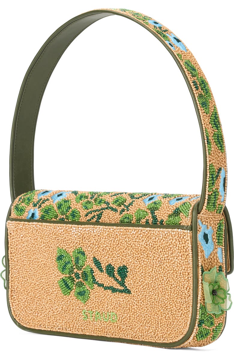 STAUD Tommy Beaded Shoulder Bag, Alternate, color, Moss Floral Tapestry