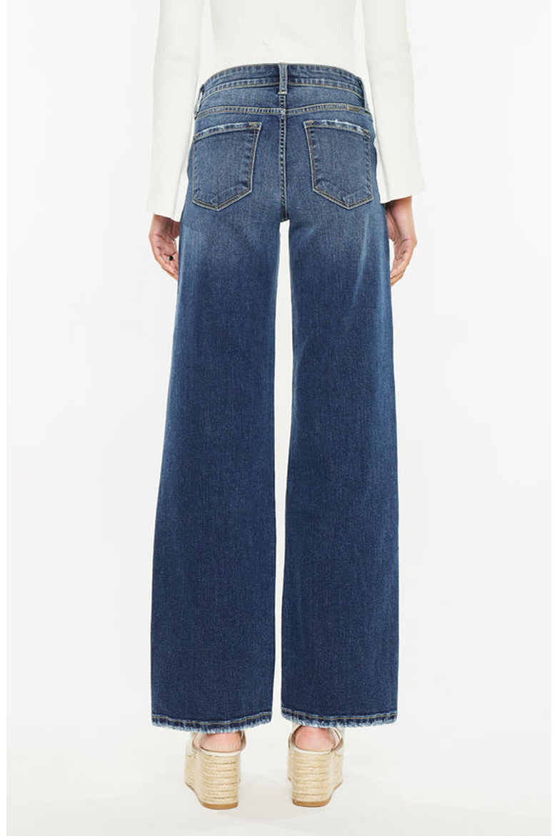 Gemma Mid Rise Wide Leg Jeans, Alternate, color, Dark Wash